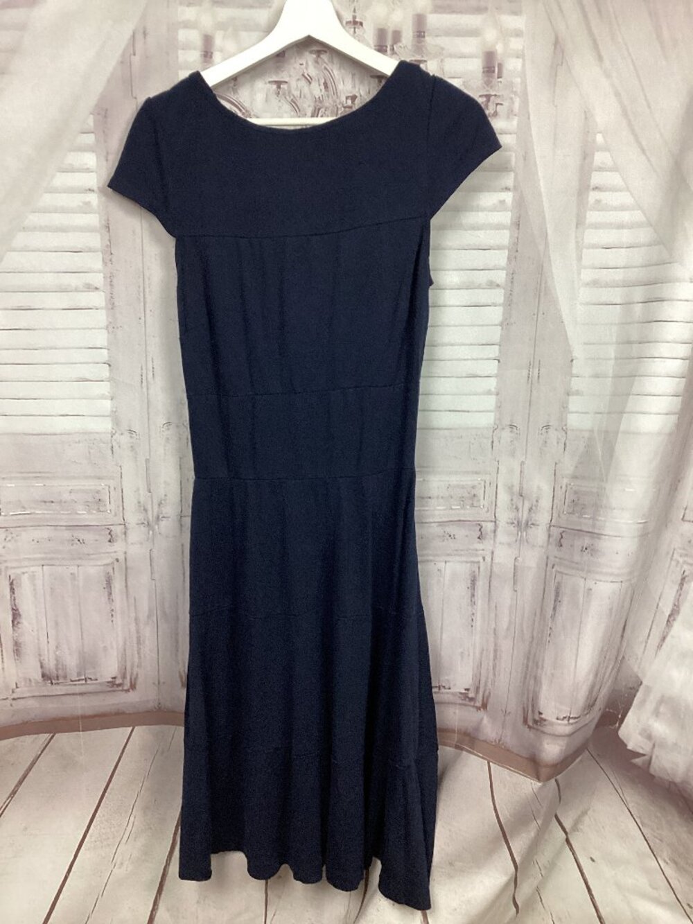 Banana Republic Dress Blue Midi Short Sleeve 2